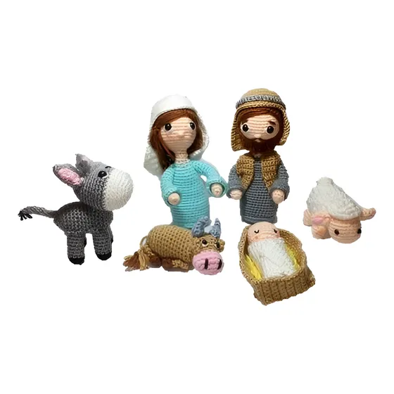 Pesebre Amigurumi Artesanal Tejido A Crochet, 6 Figuras.