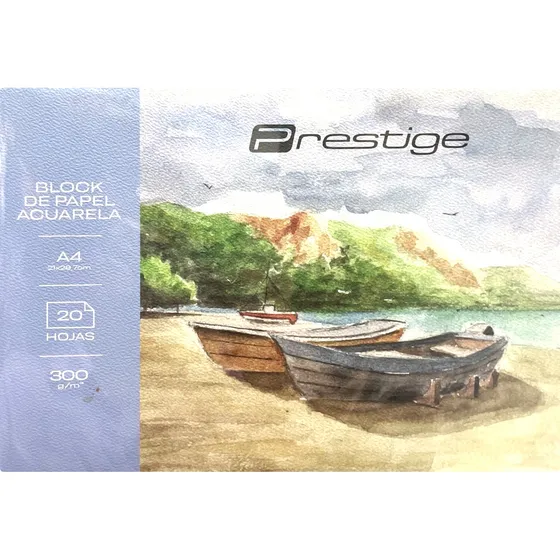 Block A4 Papel Acuarela Prestige - Papelería Bonita