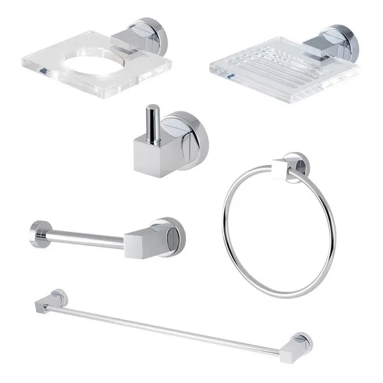 Set De Accesorios Para Baño Quadra Fundicion Pacifico Fp