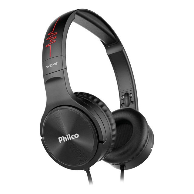 Fone De Ouvido Philco Pfo02p Wave Flat Cor Preto