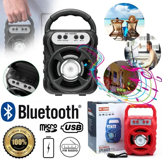 Parlante Ms-1605bt Altavoz Portátil Bluetooth Fm Usb Tf