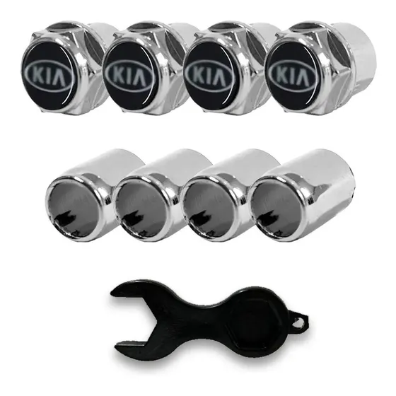 Tampa De Bico Válvula Pneu Antifurto Capa Cromado Kia