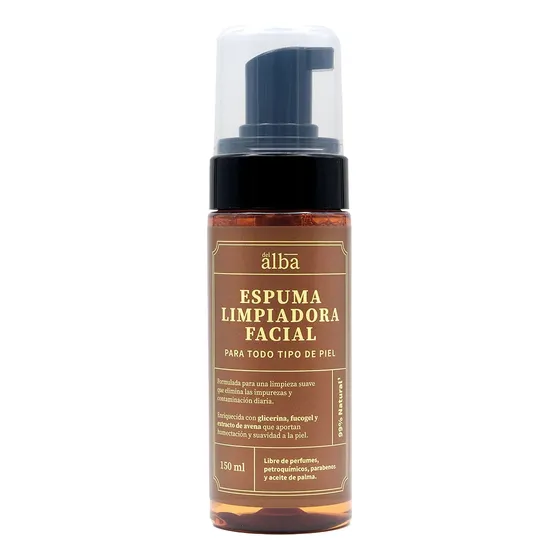 Del Alba - Espuma Limpiadora Facial, Todo Tipo De Piel 150ml Momento De Aplicación Día/noche