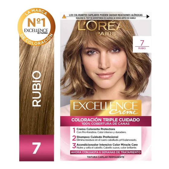 Kit De Coloración Excellence Creme L'oréal Paris Tono 7 Rubio