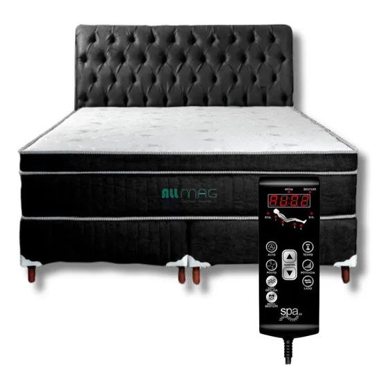 Colchão Magnético Queen C Massagem Bio Box Cabeceira 2 Trav