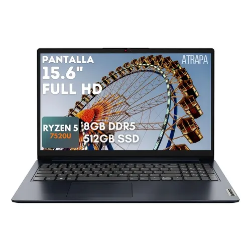 Notebook Lenovo Ideapad Amd Ryzen 5, 8GB RAM, 256b SSD, Pantalla