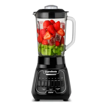 Liquidificador Copo De Vidro C/ 1,75l 550w Gradiente Preto Preto 220v