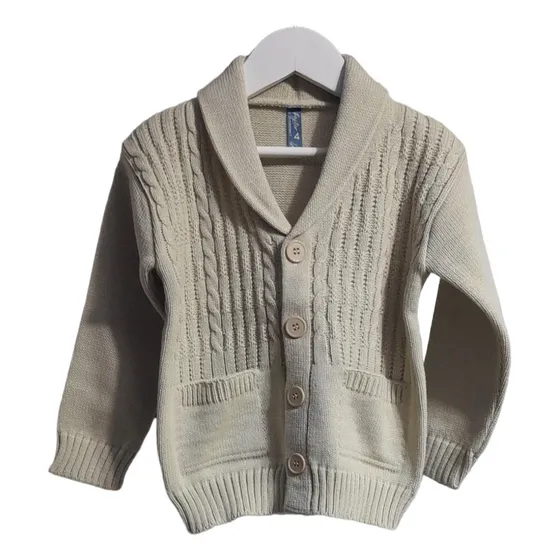 Cardigan Lana De Niño, Con Botones. T4-14