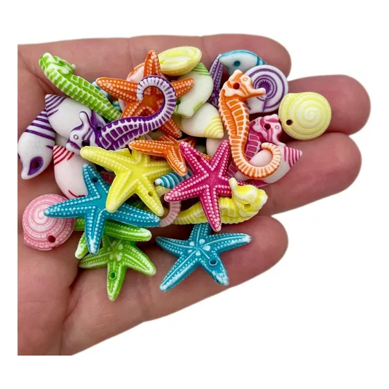 Pingente Miçanga Fundo Do Mar Para Pulseiras - 100 Unidades