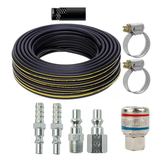 20m Mangueira De Ar Compressor Universal + Engate E Pinos
