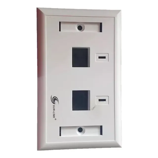 Tapa Face Plate Doble+ 2 Jack Rj45 Cat 6