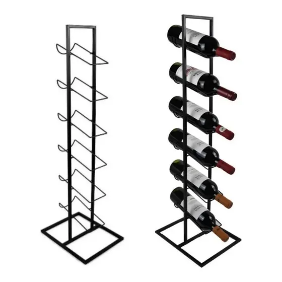  Vinera Rack X 6  Negra Vino Para Botellas Ideal Vinoteca 