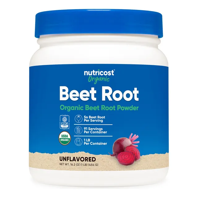Suplemento orgánico de raíz de remolacha Nutricost, 454 g, sabor sin sabor
