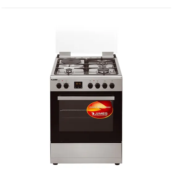 Cocina Combinada 3+1 James Con Disco Y Horno Electrico C25 Color Acero inoxidable