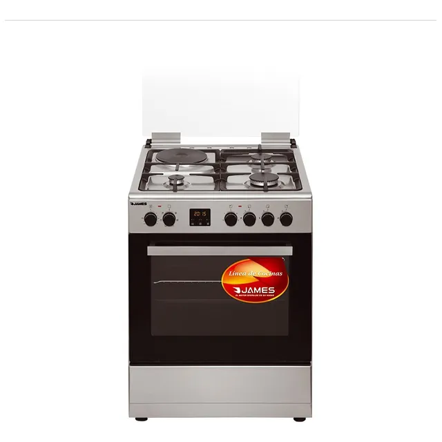 Cocina Combinada 3+1 James Con Disco Y Horno Electrico C25 Color Acero inoxidable