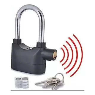 Cadeado Anti-furto Alarme Chave Tetra Moto/bicicleta/portÔes Cor Preto Cadeado Anti-furto Alarme Chave Tetra Moto/bicicleta/portÔes Cor Preto