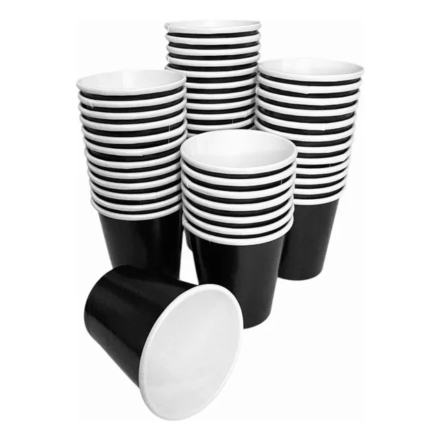 300 Copos De Papel Preto 60ml Biodegradável Térmico Café