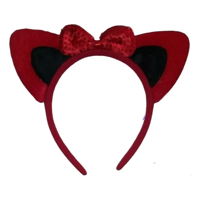 Disfraz Vincha Orejas Gato Halloween Y Pulseras Animal Print