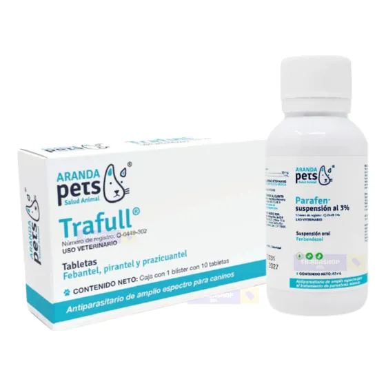Trafull 10 Tabletas + Parafen 3% D 60 Ml Para Cualquier Raza