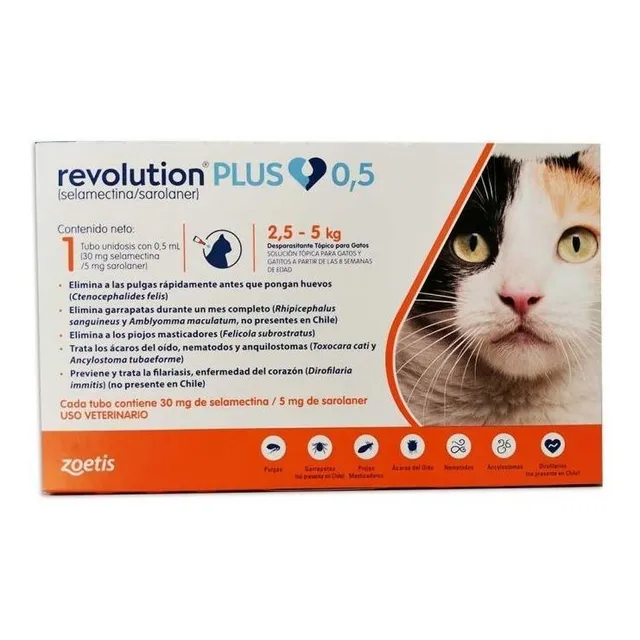 Revolution Plus Gato 2.5 A 5kg Pipeta Interna / Externa Naranja