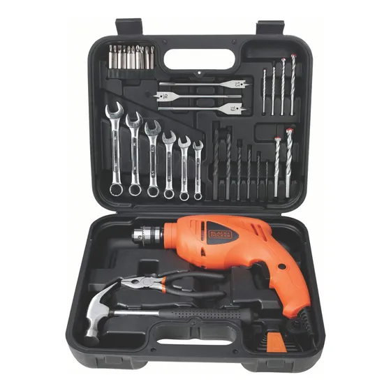 Taladro Percutor 550w + 41 Accesorios Black + Decker Hd455k Color Naranja