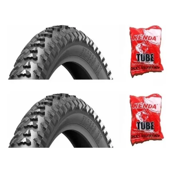 Par De Pneus Levorin Excess Ex Aro 26x1.95 Bike + 2 Câmaras Cor Preto