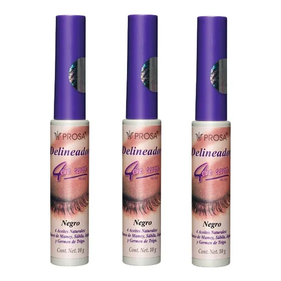 Delineador 4 En 1 Prosa Clásico Negro 3 Pack