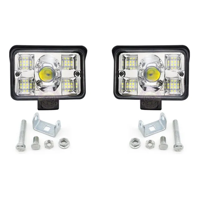 Faros Led 132w Totales 66w X 2 Función Niebla Ámbar Bco Lupa