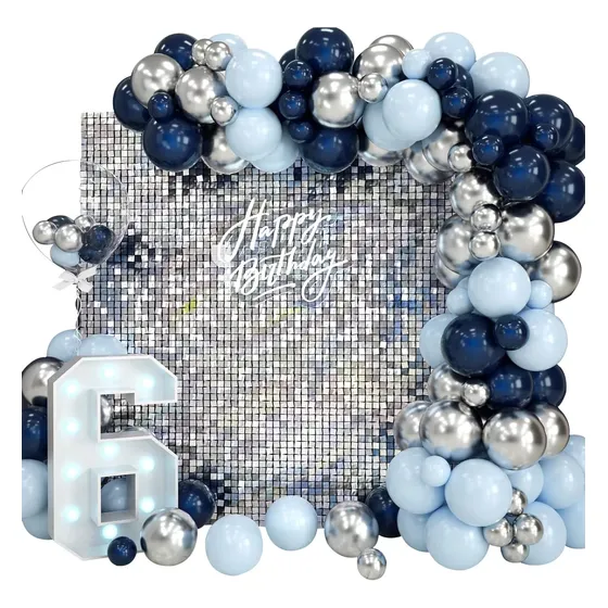Shimmer Wall Pared Plateado Brillante Panel Lentejuelas X 10