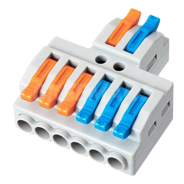 30 Borneras Empalme Rapido Presion 2 A 6 Vias 0.08 A 2.5mm2
