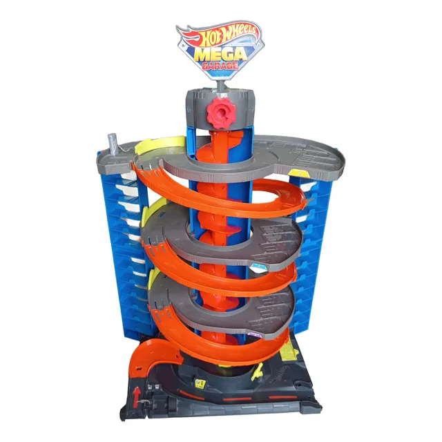 Pista De Juguete Vehículos Hot Wheels City Mega Garage Usado Azul