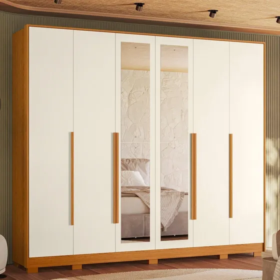 Guarda-roupa Casal Com Espelho 6 Portas 6 Gavetas Af