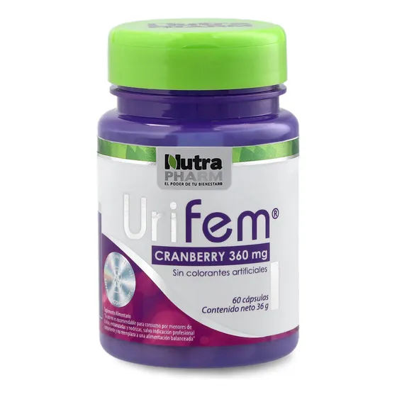 Urifem Cranberry 360 Mg 60 Capsulas Nutra Pharm