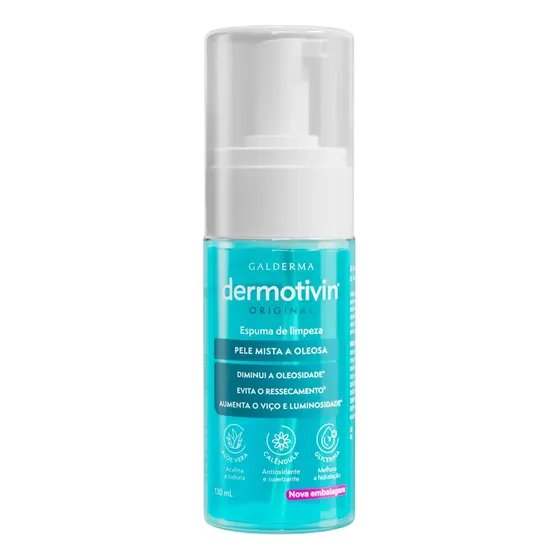 Dermotivin Original Espuma de Limpeza Facial para Pele Mista a Oleosa 130ml