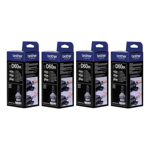 Kit De 4 Tintas Brother Btd60bk Color Negro