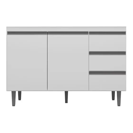 Balcão Gabinete De Pia Sem Tampo 100cm 2 Portas Andréia Cor Branco