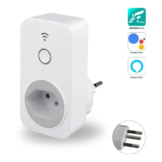 Tomada Inteligente Smart Wifi B2 Jwcom Alexa E Google Home Cor Branco