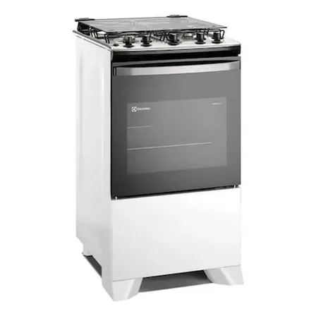 Fogão 4 bocas Electrolux FE4IW Efficient Branco Mesa Inox, PerfectCook e VaporBake Bivolt