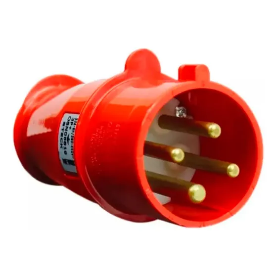 Plugue Industrial Macho 3p+terra 16a 380/440v N4076 Steck Cor Vermelho