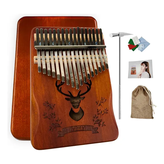 Kalimba 17 Chaves Piano Dedo Percussão Instrumento