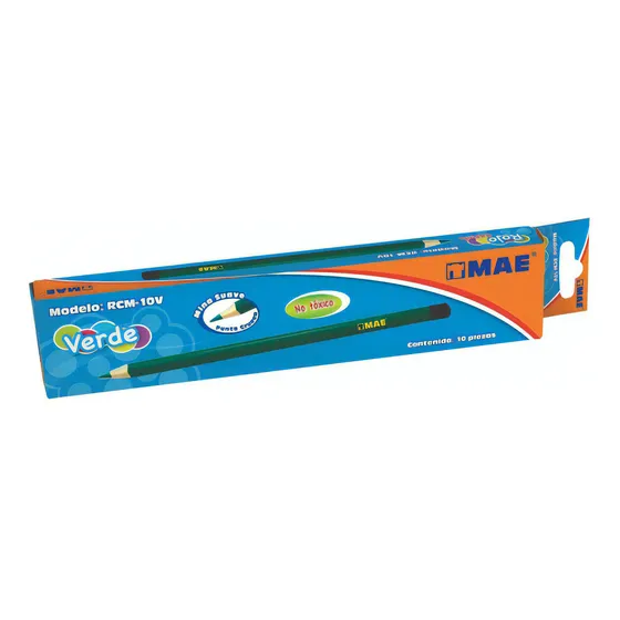 Lapiz Checador Color Verde Hexagonal C/10