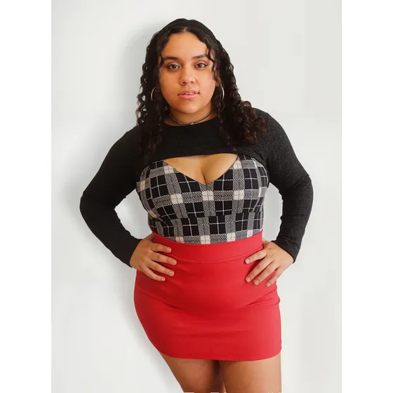 Mini Pollera Mujer Ananá Plus Size Bengalina Talle Grande