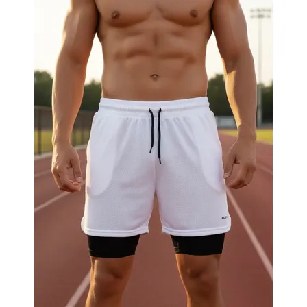 Short 2em1 Duplo Academia Corrida Bolso Oculto Pra Celular