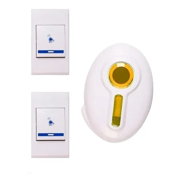 Timbre Inalámbrico A Pilas Doble Pulsador 1 Campana Receptor