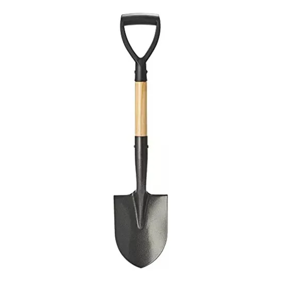 Pala Punta Huevo Con Mango Corto Metálico Negra