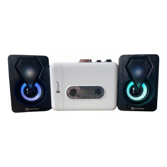 Cassete Player C/ Caixa De Som + Carregador + Pendrive Rec