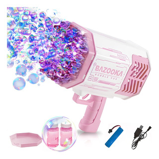 Bazooka Bubble Con 69 Agujeros Pistola Burbujas Y Luz Niños Bazooka Bubble Con 69 Agujeros Pistola Burbujas Y Luz Niños
