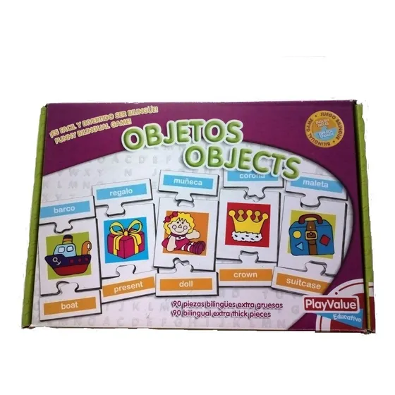 Objetos Ingles Rompecabeza Didactico  Juego De Mesa, Usado