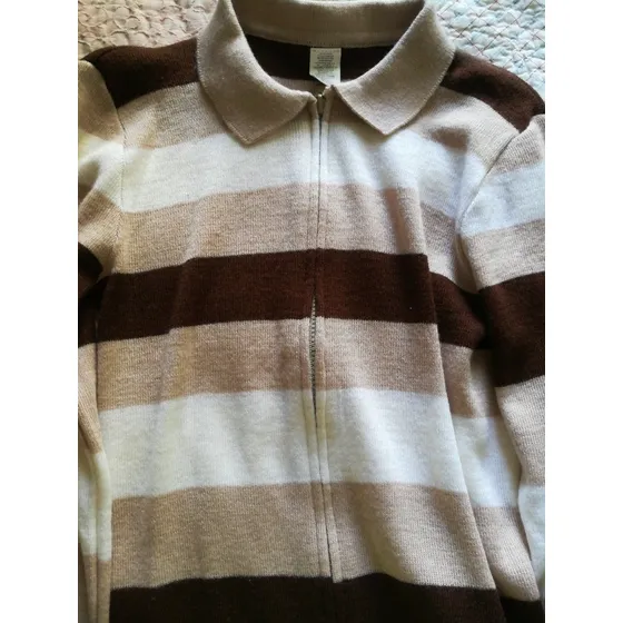 Sweter Beige Con Rayas Talla Única. 