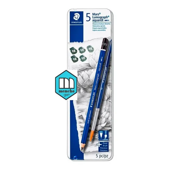 Lapices Staedtler Lumograph Aquarell X 5 En Estuche De Lata